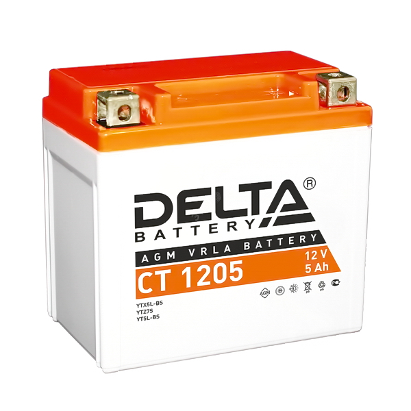 Аккумулятор DELTA 12V 5A/ч CT 1205 114х69х109 (YTX5)