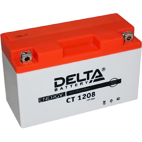 Аккумулятор DELTA 12V 8A.ч СТ 1208 150х66х94 (YT7B-BS, YT9B-BS)